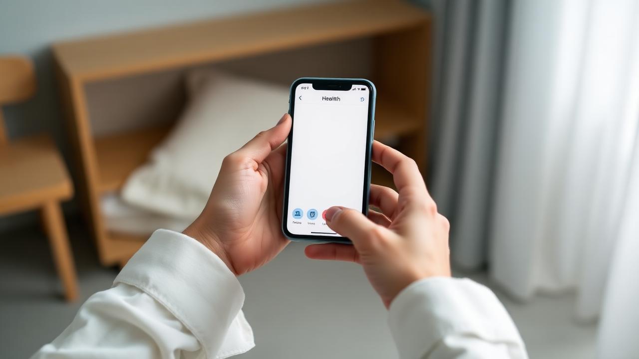 Patient using a health companion app on a smartphone